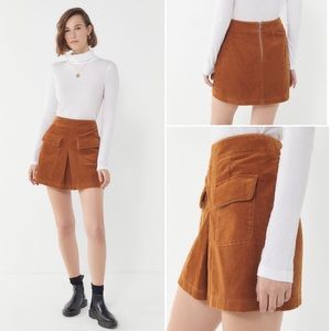 BDG Brown Corduroy Skirt with Pockets